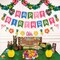 Hawaiian Party Decorations, Luau Birthday Party Decorations Hawaiian Birthday Banner Palm Leaves Hibiscus Flowers Paper Pineapples Flamingo Tropical Garland for Summer Beach Moana Party Decor